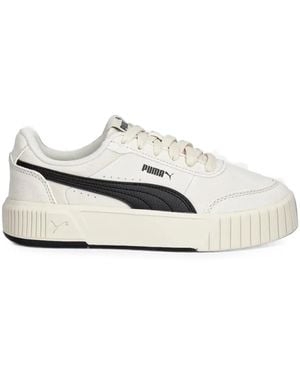 PUMA Logo-Print Flatform Sneakers - White