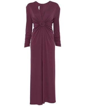 Imperial Ring-Detail Maxi Dress - Purple