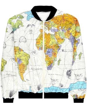 SAINT Mxxxxxx World Map Bomber Jacket - White