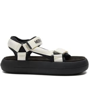 Moon Boot Logo-Strap Platform Sandals - Black