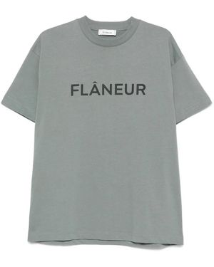 flâneur Logo-Print T-Shirt - Gray