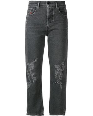 DIESEL Cropped Slim Fit Jeans - Gray