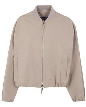 DR. HOPE Zip-Pocket Bomber Jacket - Natural