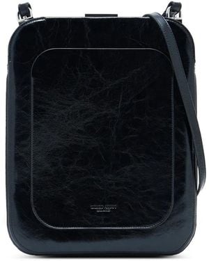 Giorgio Armani Small X 10 Corso Como Craquelé Cross Body Bag - Black