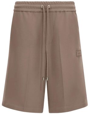 Amiri Drawstring Logo-Patch Shorts - Grey