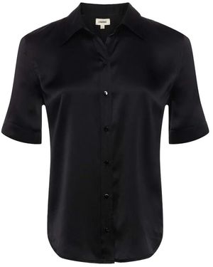 L'Agence Ellah Short-Sleeve Shirt - Black