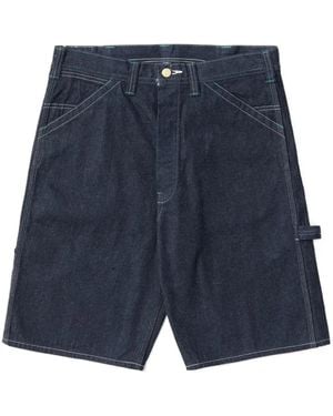 Sugar Cane Jeans Contrast-Stitch Carpenter Shorts - Blue
