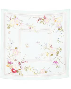 Self-Portrait Fular Con Motivo Floral - Blanco