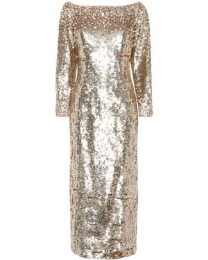 Jenny Packham Ballroom Blitz Sequined Midi Dress - Natural