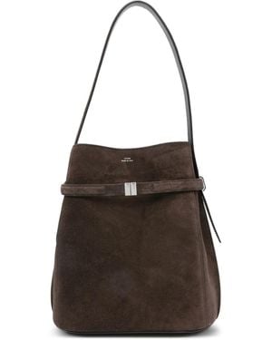 TOTEME Schultertasche aus Wildleder - Schwarz