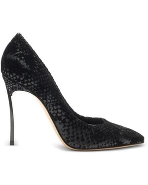 Casadei Blade Kitana Python-Effect Pumps - Schwarz