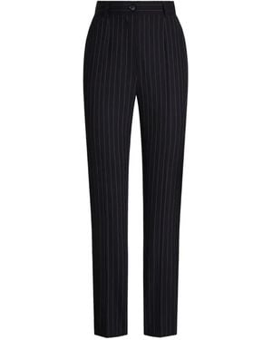 Dolce & Gabbana Pinstripe Wool Trousers - Black