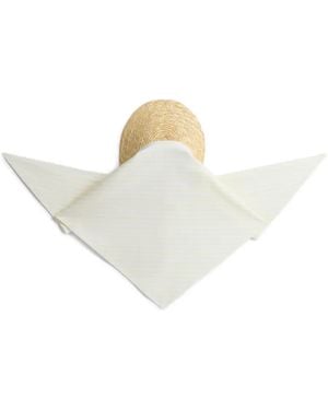 Patou Striped Scarf Cap - White