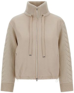 Herno Resort Cable-Knit Jacket - Natural