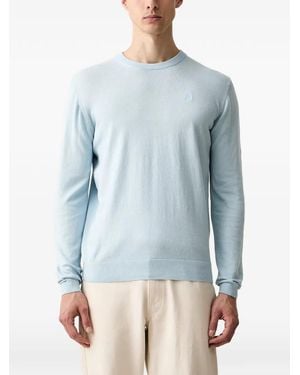 KARL LAGERFELD Logo-Embroidered Jumper - Blue