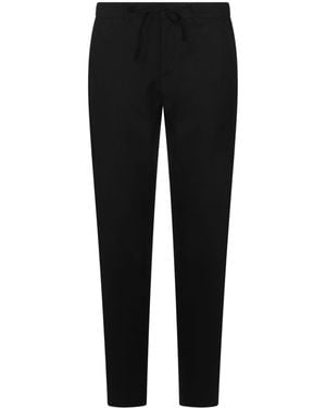 Canali Wool Tapered Trousers - Black