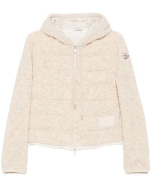 Moncler Piumino Trapuntato Con Texture - Bianco