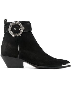 Philipp Plein Crystal-Embellished Ankle Boots - Black