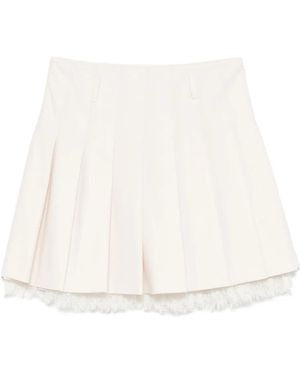 Self-Portrait Minirock mit Schnürung - Weiß