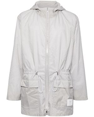 Thom Browne Zip-Up Hooded Parka - Grey