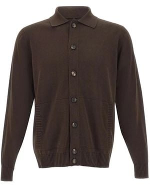 FILIPPO DE LAURENTIIS Button-Up Vest Met Polokraag - Bruin