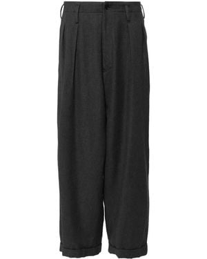 Yohji Yamamoto Pleated Wide-Leg Trousers - Black
