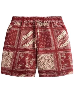 Kith Shorts Met Patroon - Rood