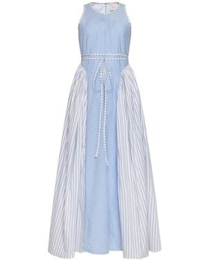 Cinq À Sept Emin Striped Tie-Waist Maxi Dress - Blue