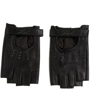 Karl Lagerfeld Mitones Signature con apliques - Negro
