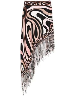 PUCCI Sequin-Fringed Skirt - White