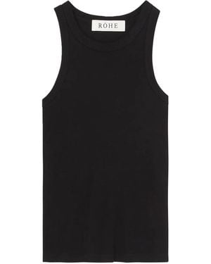 Rohe Ribbed Racer-Back Top - Black