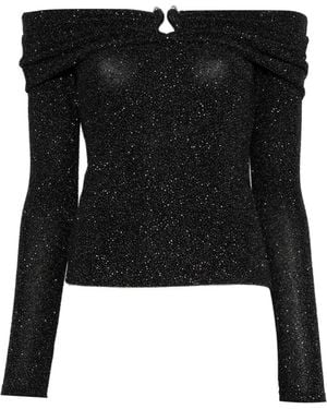 Ba&sh Off-Shoulder Gathered Top - Black