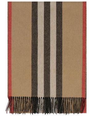 Burberry Striped Fringed Scarf - Brown