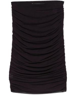 FEDERICA TOSI Ruched Mesh Skirt - Black