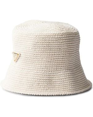 Prada Crochet Bucket Hat - White