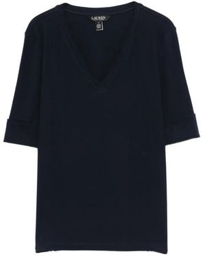 Ralph Lauren Cuffed V-Neck T-Shirt - Blue