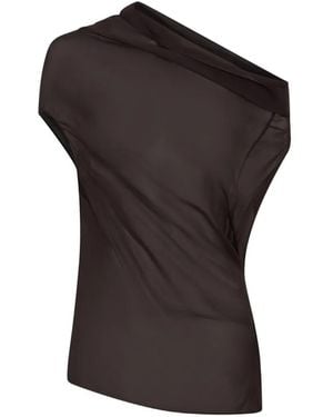 Nicholas Ryanne Asymmetrical Draped Top - Black