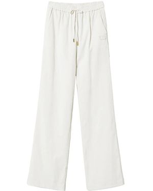 Twinset Velvet Track Trousers - White