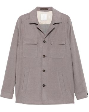 Eleventy Button-Fastening Patch-Pocket Jacket - Grey