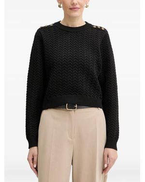 Guess Chevron Buttoned Jumper - Black