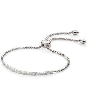 Monica Vinader Fiji Diamond Mini Bar Bracelet - White
