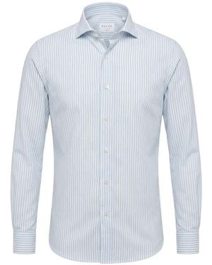 Xacus Vertical-Stripe Shirt - Blue