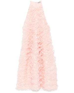 Jil Sander Abito Smanicato Con Ruches - Rosa