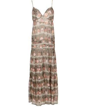 Amir Slama Graphic-Print Silk Maxi Dress - Natural