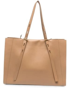 MINOBOSSI Paula Leather Tote Bag - Natural