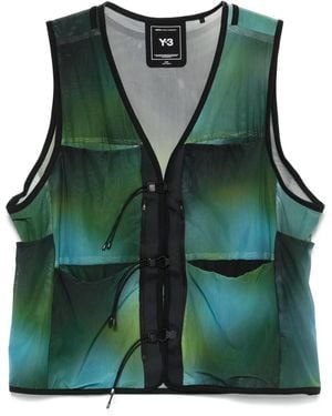 Y-3 Aop Mesh Vest - Green