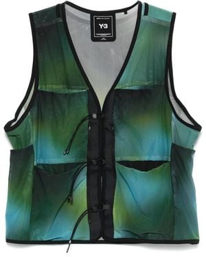 Y-3 Aop Mesh Vest - Green