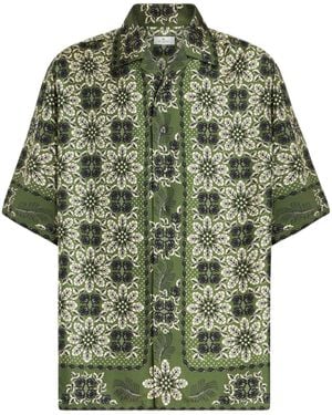 Etro Floral Print Silk Shirt - Green