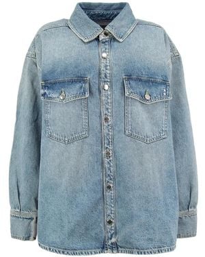 ICON DENIM Button-Up Denim Shirt - Blue