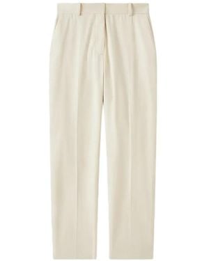 JOSEPH Pressed-Crease Straight-Leg Trousers - White